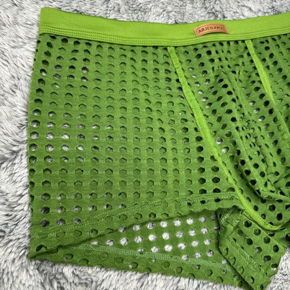 Arjen Kroos Mens Boxer Briefs Breathable Hot Mesh Underwear in Green Size Large - Picture 4 of 7